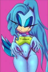 anthro bra_and_panties nikki_the_hawk seductive_smirk sonic_oc standing