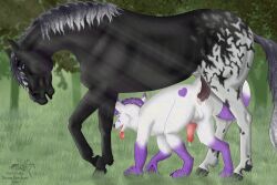 2020 anal anal_sex animal_genitalia animal_penis anthro anthro_on_feral blue_eyes bodily_fluids canid canine canine_penis cum cum_in_ass cum_inside digital_media_(artwork) dream_merchant duo equid equine equine_penis erection feral genital_fluids genitals hair heart hooves horse leaking_precum looking_at_another looking_back looking_down male male/male male_penetrated male_penetrating male_penetrating_male mammal multicolored_body multicolored_hair open_mouth penetration penis precum purple_hair raised_leg raised_tail sex tongue tongue_out two_tone_body two_tone_hair two_tone_tail zoophilia