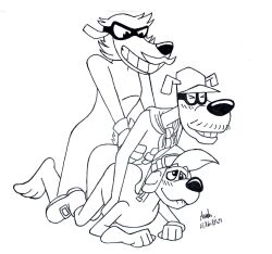 2021 anal anal_sex anthro arata_(artist) beagle beagle_boys black_and_white burger_beagle canid canine canis disney disney_channel disney_xd domestic_dog ducktales ducktales_(2017) gay group group_sex hunting_dog line_art male male/male male_only male_penetrated male_penetrating male_penetrating_male mammal monochrome nude penetration scent_hound sex signature teeth traditional_media_(artwork) train_position trio unnamed_character