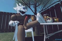 3d armor chair cola cum cum_on_penis fence gay hands-free helmet lawn_chair male muscles penis raised_leg roblox robloxian robot shoes sitting solo sootee11 tagme tree