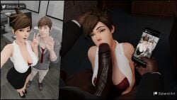 1girls 2boys 3d big_penis bull_pov cheating cuckold dark-skinned_male dark_skin eskandart fellatio female interracial light-skinned_female light_skin male netorare ntr overwatch pov selfie straight tracer