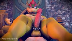 2boys 3d anal anal_penetration anal_sex animated anthro anthrofied anus ass balls bara big_ass big_butt bowser butt cock_ring fat_ass fat_butt first_person_view gay gay_sex huge_ass huge_butt human human_on_anthro human_on_male human_penetrating humanoid_penis koopa light-skinned_male male male/male male_only mammal mario mario_(series) multiple_boys penis pov power_bottom reptile sex shell sound source_filmmaker tagme tail testicles twitchyanimation video yaoi yellow_body yellow_skin