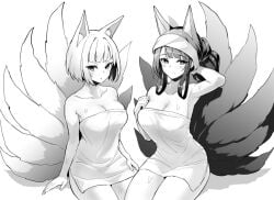 akagi_(azur_lane) azur_lane fox_girl hori_(hori_no_su) kaga_(azur_lane) kitsune tagme