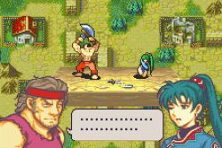 ... 1boy 1girls 3koma axe bandit bandit_(fire_emblem) bare_legs bare_thighs breasts broken_sword broken_weapon defeated defeated_heroine female fight fire_emblem fire_emblem:_the_blazing_blade green_eyes green_hair instant_loss lyn_(fire_emblem) male migal_(fire_emblem) muscular muscular_male nintendo one_eye_closed one_knee open_mouth outdoors panties pelvic_curtain pixel_art ponytail rape raravista spread_legs straight sword thighs weapon