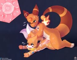 <3_eyes absurd_res ampharos anthro ass blush bodily_fluids buizel cum cum_in_mouth cum_in_pussy cum_inside cum_on_body cum_on_butt cum_on_face cum_while_penetrated duo eyewear female filled_womb fire from_behind_position generation_2_pokemon generation_4_pokemon genital_fluids genitals glasses heart hi_res impregnation internal jewelry litho_(stormysparkler) male male/female necklace nintendo ovum pawpads penetration penile penile_penetration penis penis_in_pussy pokemon pokemon_(species) pokemon_only senz sex sperm_cell tail_hug text thrusting tongue tongue_out vaginal_penetration video_games