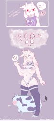 1girls 2d confused cow_print english_text female humor nsfwbunniii stirrup_legwear talking tears text_on_clothing toriel undertale undertale_(series)