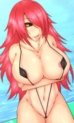 1girls 2d areolae big_breasts black_sclera blazblue breasts byakkun female female_focus female_only female_solo highres konoe_a_mercury long_hair looking_at_viewer mature_female milf nine_the_phantom nipples pink_hair solo solo_female tagme thighs witch yellow_eyes