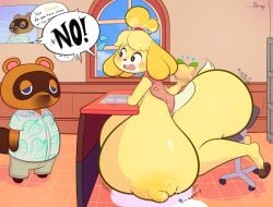 1girls 2d animal_crossing anthro areola areolae ass_expansion big_breasts big_nipples breast_expansion breast_growth breasts breasts_bigger_than_head breasts_out detailed_background fruit giant_ass girly huge_breasts huge_nipples hyper hyper_breasts isabelle_(animal_crossing) lactation massive_breasts massive_nipples milk nintendo nipples no_bra office_lady shmeepo tagme tom_nook topless