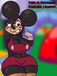 anthro bimbo blurry_background blush cursed friday_night_funkin friday_night_funkin_mod geetoonic leggings mickey_mouse mouse_girl nervous public_domain rule_63 tagme thick_thighs tight_clothing vs_mouse