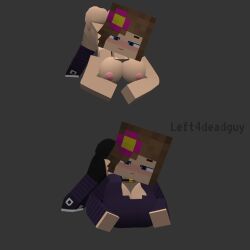 1girls 3d blue_eyes brown_hair flower_in_hair horny_female human_female humanoid jack-o_pose jenny_belle_(slipperyt) left4deadguy mine-imator minecraft outside prisma3d solo tagme