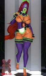 1girls dc huge_ass huge_breasts ibex-cg implied_transformation jimmyyu koriand'r nipples sex_slave starfire teen_titans thick_thighs transformation wide_hips