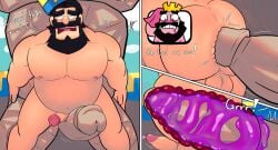 anus_expansion anus_focus articraz_(artist) ass ass_focus balls big_penis blue_king_(clash_royale) clash_royale color crown cum_inside cumming cumming_while_penetrating emote_(clash_royale) flustered gay gay_male gay_sex golem golem_(clash_royale) inside_view king_(clash_royale) male male/male male_only monster monster_cock nude outdoor_nudity outdoors penetration penis_touching_penis pleasure_face purple_cum