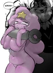 1girls adventure_time beard big_boobs big_breasts big_tits bnm6517 boobs breasts completely_nude finn_the_human lumpy_space_princess navel nipples no_bra no_panties nude nude_female simple_background star thick_thighs thighs tits white_background