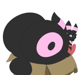 absurd_res anthro ass balls big_balls big_butt bondage bound box canid container eeveelution generation_2_pokemon genitals hi_res huge_balls huge_butt hybrid hyper hyper_balls hyper_butt hyper_genitalia in_box in_container kuroyami lagomorph loren_z_faust male mammal nintendo pokemon pokemon_(species) ribbon_bondage ribbons solo umbreon
