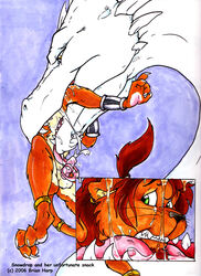 2006 anthro brian_harp dragon feline female fur furry lion macro male oral scalie snowdrop straight vore