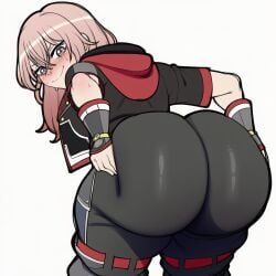 1girls ai_generated analover21 ass_grab big_ass blush cosplay female female_only inui_sajuna kingdom_hearts my_dress_up_darling novelai shortstack solo sono_bisque_doll_wa_koi_wo_suru white_background