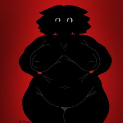 big_breasts black_body chubby chubby_belly chubby_female curly_hair fat_belly fat_breasts fat_female first_porn_of_character gh0stec ghostec glitch_productions horror_(theme) huge_breasts large_breasts milf nipples ragatha's_mother red_background scary scary_eyes scary_face the_amazing_digital_circus thick_thighs thighhighs thighs