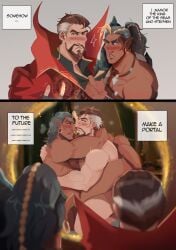 bara beard caught caught_in_the_act daddy dif doctor_strange doctor_strange_(marvel_rivals) gay hi__host implied_penetration interracial male male_only marvel marvel_rivals meme_reference namor_mckenzie_(ch'ah_toh_almehen) namor_mckenzie_(sub-mariner) portal time_travel