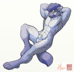 1boy 2006 goggles hyena male male_only muscles nude preyfar richard_foley sheath solo