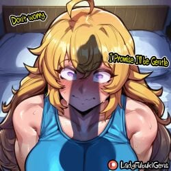 ai_generated animal_genitalia animal_penis caption comic comic_page futanari futanari/female image_set kali_belladonna knot knotted_penis ladyfubuki large_breasts looking_at_penis netorare ntr penis_awe rwby sweaty yang_xiao_long