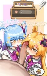 1boy2girls 2girls 2girls1boy anger_vein angry angry_face balls belly belly_button big_penis blue_hair dialogue don_quixote_(limbus_company) imminent_oral limbus_company long_hair long_penis penile penis penis_awe penis_on_face penis_out pout pouting project_moon queen_of_hatred queen_of_hatred_(cosplay) sami_camo sinclair_(limbus_company) star star_(symbol) star_eyes tagme talking talking_to_another talking_to_partner thick_penis tummy