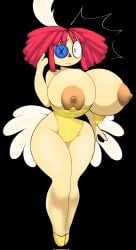 bow breasts_out button_eye doll_girl eli_drawings0 glitch_productions gooseworx huge_breasts ragatha ragatha_(dancer_outfit) ragatha_(tadc) ragatha_(the_amazing_digital_circus) ragdoll red-haired_female red_hair shocked_expression tagme the_amazing_digital_circus
