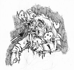 bleeding blood blood_stain dk_luis fur furry gore greyscale guro incision injury monochrome mouth open_mouth puncture sketch tongue tongue_out torture wound