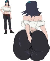 1girls ass big_ass big_butt butt_digging digging_into_butt digging_up_in_they_ass female female_only from_behind hoshi_kirara huge_ass huge_butt jujutsu_kaisen lemonadepikachu rear_view reference_image solo solo_female tagme