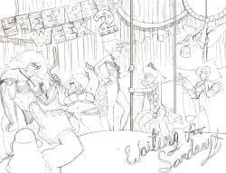 1boy 2010s 2015 6girls afro amethyst_(steven_universe) arm_gloves bikini broken_object cartoon_network embarrassed exotic_dancer foam_finger garnet_(steven_universe) greg_universe idlecum jasper_(steven_universe) lapis_lazuli_(steven_universe) multiple_girls muscular_female night_club peacock_feather pearl_(steven_universe) peridot_(steven_universe) pole_dancer pole_dancing revealing_clothes samba shortstack steven_universe strip_club stripper stripper_clothes stripper_pole tongue_out