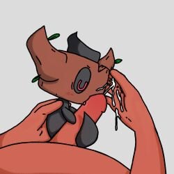 111_ro ambiguous_gender closed_eyes cum cum_on_hand cumshot cute ghost holding holding_penis hug male male/ambiguous penis penis_grab penis_hug phantump plant pokemon pokemon_(species) sex tail_sex tail_wrap wood