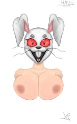 1girls big_breasts bunny_girl bunny_mask female female_only five_nights_at_freddy's five_nights_at_freddy's:_security_breach furry mask_on_head mask_only masked_female naked_female rabbit rabbit_girl red_eyes solo solo_female vanny_(fnaf) white_background