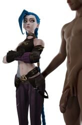 1boy 1girls 3d arcane arcane_jinx artist_request ass ass_grab before_rape before_sex big_penis black_body black_penis blue_eyes blue_hair clothed clothing dark-skinned_male dark_penis dark_skin female growing hand_on_ass hand_on_butt humiliation imminent_rape imminent_sex jinx_(league_of_legends) league_of_legends looking_at_another looking_back male nude nude_male penis public_humiliation riot_games sexual_harassment watching white_skin