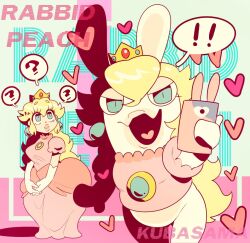 anthro big_breasts breasts female kubasama_(artist) mario_(series) mario_+_rabbids mario_+_rabbids:_kingdom_battle nintendo princess_peach rabbid rabbid_peach raving_rabbids tagme ubisoft