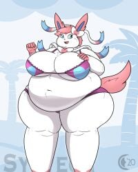 big_ass big_belly big_breasts chocend chubby chubby_female fat_ass huge_ass huge_belly huge_breasts obese obese_female overweight overweight_female pokemon pokemon_(species) sylveon tagme