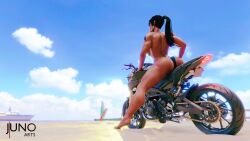 3d ass beach big_ass big_breasts big_butt bikini_bottom black_hair blue_sky breasts bubble_ass bubble_butt butt cloud clouds cloudy_sky dark-skinned_female glasses hand_on_leg hi_res highres juno3d legs long_hair motorcycle nude nude_male overwatch pharah sand shiny shiny_skin side_view sideboob sitting solo solo_female solo_focus sunglasses sunglasses_on_head sunlight topless