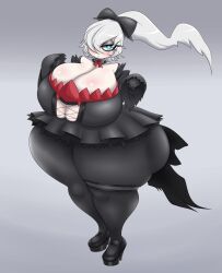 1girls 2022 blue_eyes breasts cleavage curvaceous curvy darkrai female female_focus hair_over_one_eye hips huge_breasts huge_thighs humanized looking_at_viewer luditima pokémon_(species) pokemon pokemon_(species) pokemon_dppt solo solo_female solo_focus thick_thighs thighs voluptuous white_hair wide_hips