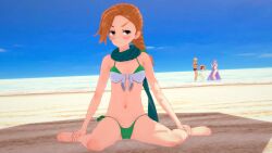 3d 4girls alternate_costume bare_legs beach blonde_hair blush braid braided_ponytail breasts brown_eyes cath_(fire_emblem) cleavage closed_eyes fae_(fire_emblem) female female_only fire_emblem fire_emblem:_the_binding_blade frown green_bikini green_swimsuit hat igrene_(fire_emblem) jollyoldsoldier kneeling koikatsu large_breasts legs long_hair medium_breasts medium_hair more_at_source multiple_girls nintendo ocean one-piece_swimsuit one_eye_closed orange_hair outdoors pink_hair ponytail purple_bikini purple_eyes purple_hair purple_swimsuit red_bikini red_swimsuit short_hair small_breasts solo_focus sophia_(fire_emblem) standing sun_hat underboob very_long_hair water yellow_one-piece_swimsuit yellow_swimsuit