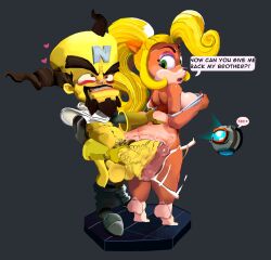 activision anthro ass big_penis coco_bandicoot crabtopus crash_(series) doctor_neo_cortex duo english_text female genitals heart hi_res human looking_pleasured male male/female mammal neo_cortex nipples penis protagonistsub_antagonistdom text video_games