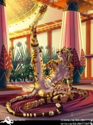 anthro breasts cheetah felid feline female genitals jewelry king_cheetah mammal pawpads paws pussy salonkitty solo text url