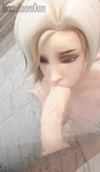 1girls 3d 3d_(artwork) against_glass animated bathroom blizzard_entertainment blonde blonde_hair blowjob blue_eyes deep_blowjob dildo dildo_on_wall european hands-free medium_hair mercy moonroomoom no_sound nude oral overwatch overwatch_2 petite pov seductive_mouth short_hair shower sweat swiss tagme throat_bulge throat_training video wet wet_body white_dildo