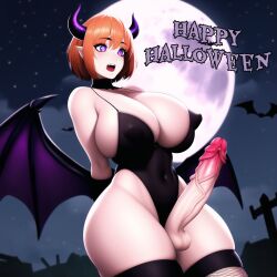 1futa ai_generated balls batwings big_breasts breasts clothed clothing edit elbow_gloves erection fishnet_legwear fishnet_stockings futa_only futanari ginger glowing_eyes halloween horns huge_breasts huge_cock humanoid humanoid_penis large_breasts large_penis leotard light-skinned_futanari light_skin mostly_clothed nai_diffusion navel orange_hair original original_character penis pointy_ears pron982 purple_eyes skin_tight skindentation slender_waist solo stable_diffusion standing succubus thick_thighs thighhighs veiny_penis vicky_mckenna_(pron982) voluptuous wide_hips wings