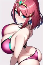 1girls ai_generated asa ass ass_cleavage bangs bikini breasts bubble_butt butt_crack dat_ass female female_only hips huge_ass huge_breasts nai_diffusion nintendo pyra red_bikini red_eyes red_hair short_hair slim_waist stable_diffusion swept_bangs thick_thighs thighs voluptuous wide_hips xenoblade_(series) xenoblade_chronicles_2