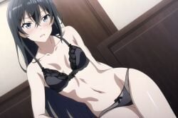 alluring black_hair blue_eyes bra female my_teen_romantic_comedy_snafu panties tensura yukinoshita_yukino