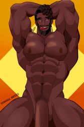 2022 abs african african_male armpits bara black_hair dark-skinned_male dark_skin finall_bosss k'sante league_of_legends licking_lips male male_only melanin muscles muscular muscular_male pecs penis riot_games spread_legs thick_thighs veiny_penis