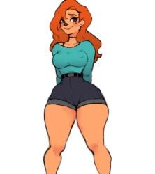 1girls a_goofy_movie child_bearing_hips choker disney disney_channel goof_troop jay-marvel nipple_bulge pokies red_hair red_head roxanne_(goof_troop) thick_thighs wasp_waist wide_hips