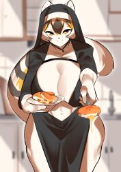 anthro arknights aspirindabaitu big_breasts breasts female mx99926 nun nun's_habit nun_outfit tagme waai_fu_(arknights)