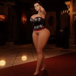 3d animated big_ass big_breasts bioshock bioshock_infinite black_hair curvaceous curvy elizabeth_comstock huge_ass huge_breasts large_ass large_breasts mp4 no_sound sekaithereturn thick_thighs thighs turntable_(animation) video voluptuous wide_hips