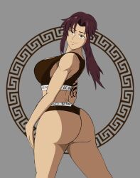 1girls beaned_clothing big_ass big_butt black_lagoon interracial looking_back raceplay revy ryogaslewds solo