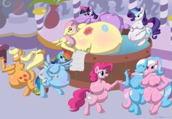 applejack_(mlp) breasts fluttershy_(mlp) friendship_is_magic group multiple_girls multiple_pregnancies my_little_pony necrofeline pinkie_pie_(mlp) pregnant rainbow_dash_(mlp) rarity_(mlp) twilight_sparkle_(mlp)