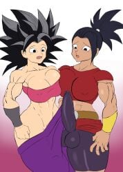 2futas balls big_balls big_penis black_eyes black_hair breast_press bulge bulge_through_clothing caulifla clothed clothing compression_shorts dragon_ball dragon_ball_super duo erection erection_under_clothes female_saiyan fully_clothed futa_only futanari huge_cock human impossible_clothes kale light-skinned_futanari light_skin long_hair looking_at_penis looking_down monkeypeen nipples no_panties open_mouth penis ponytail saiyan spandex_shorts spiky_hair standing tan-skinned_futanari tan_skin tenting thick_thighs thighhighs tubetop universe_6 universe_6/universe_7 wide_hips